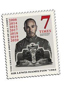Lewis Hamilton stempel van Theodor Decker