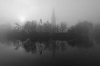 Silhouette in fog