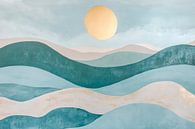 Sanfte Wellen unter goldenem Sonnenlicht von Poster Art Shop Miniaturansicht