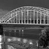Panorama Waalbridge Nijmegen black and white by Anton de Zeeuw