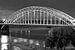 Panorama Waalbrug Nijmegen zwart/wit van Anton de Zeeuw