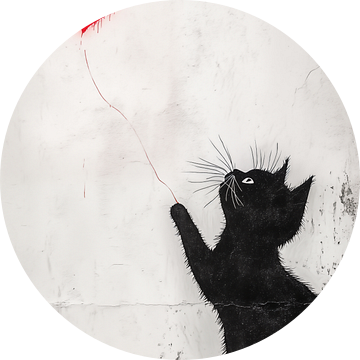 Banksy stijl street art kat met hart van Frank Daske | Foto & Design