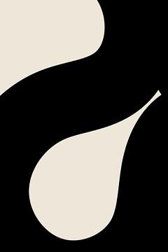 Schwarze wellenförmige Formen. Modern Abstrakt VI von Dina Dankers