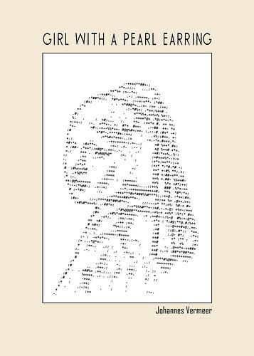 Das Mädchen mit dem Perlenohrring (Ascii-Kunst)