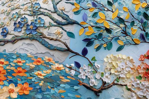 schilderachtige abstracte  seizoenen collage