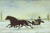 Horse-Drawn Sleigh in a Winter Landscape - Peter B. West