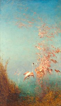 Flug der rosa Flamingos, Félix Ziem