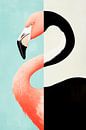 Flamingo im Farbkontrast von Poster Art Shop Miniaturansicht