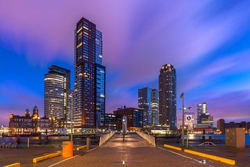 Kop van Zuid in the Blue Hour (Skyline Rotterdam) by Prachtig Rotterdam