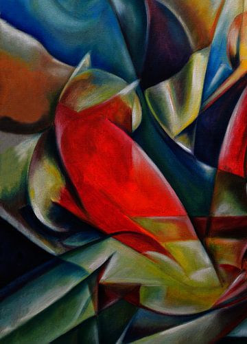 Die Rote Eule - Abstraktion von David Morales Izquierdo