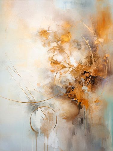 Abstrakte minimalistische Malerei in Herbstfarben – warme Erdtöne und organische Ruhe von Joriali Fine Art