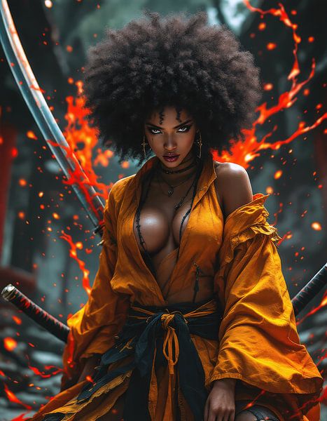 Afro Samurai Frau von Shine by Nous