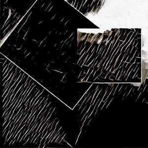 Formen in abstraktem, rissigem Schwarz und Weiß