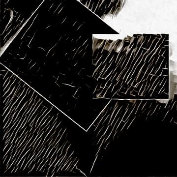Vormen in abstract gebarsten zwart-wit van Dorothy Berry-Lound