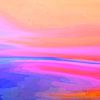 Glooiende kustlijn bij zonsondergang van Wil van der Velde/ Digital Art