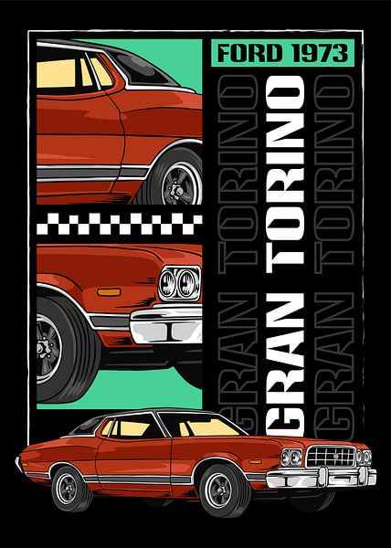 Ford Grand Torino Muscle Car van Adam Khabibi