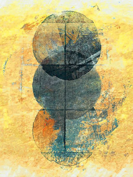 Scandinavian minimalism vintage yellow by Mad Dog Art