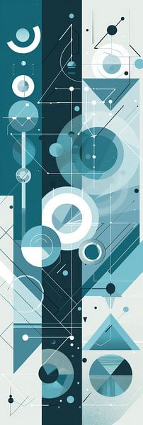 Abstrait géométrique bleu par Poster Art Shop