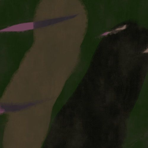 Moderne abstracte kunst. Vormen en lijnen in groen en bruin