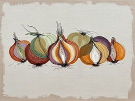 Küchenkunst: Kunstvolle Zwiebeln in warmen Naturtönen von Studio Pieternel