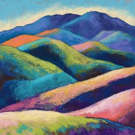 Colour Hills | Abstrakte Hügel in Farben von ARTEO Gemälde