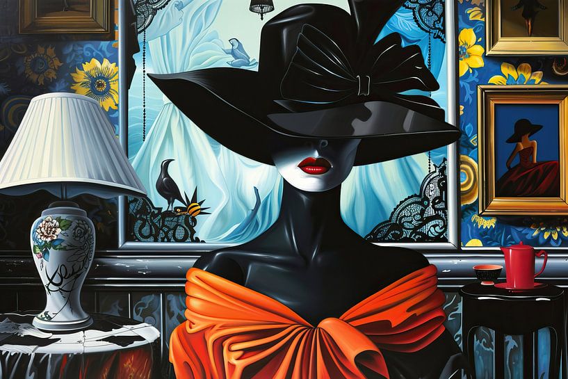 Elegant Woman | Shadows of Beauty Unveiled by Abstract Painting