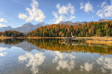Lake Stazer near St. Moritz in Switzerland
