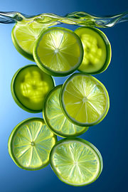Close-up of lime slices by Black Coffee
