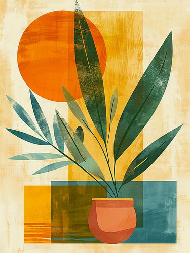 plant in de zonsondergang iv