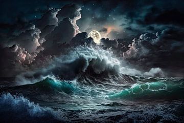 Storm op de oceaan. van AVC Photo Studio