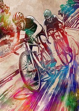 Fietsen fietssport kunst #wielrennen #sport #fietsen van JBJart Justyna Jaszke