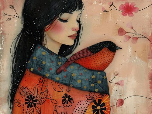 La fille à l'oiseau