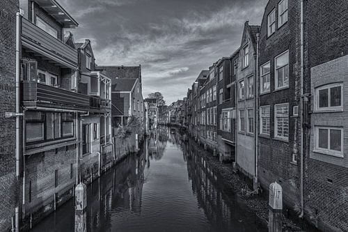 Voorstraathaven in Dordrecht - schwarz und weiß 