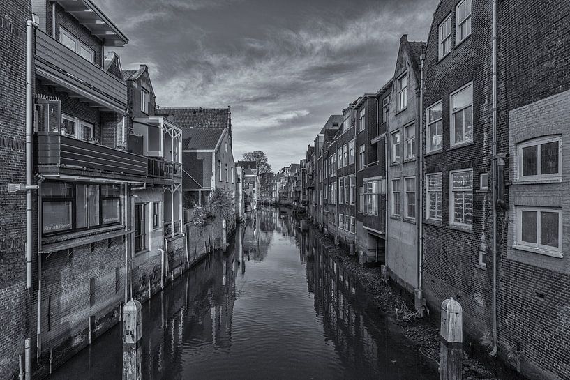 Voorstraathaven in Dordrecht - schwarz und weiß  von Tux Photography