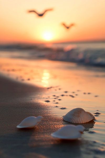 Coucher de soleil sur la plage par Poster Art Shop