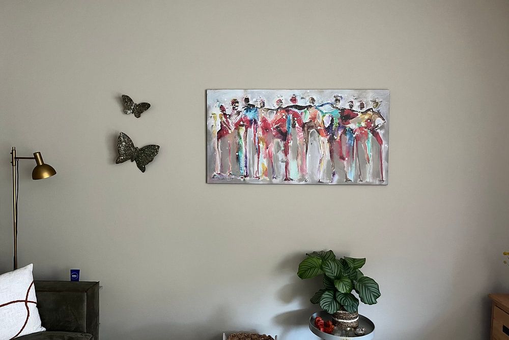 Connected people red  von Atelier Paint-Ing 