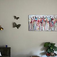 Kundenfoto: Connected people red von Atelier Paint-Ing, auf leinwand