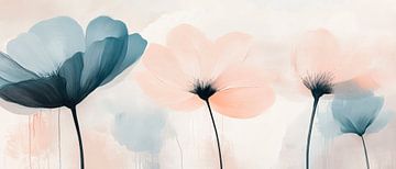 Delicate flowers in soft colours by Poster Art Shop