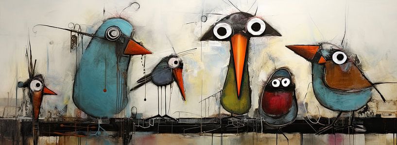Birds together by Eye catching paintings