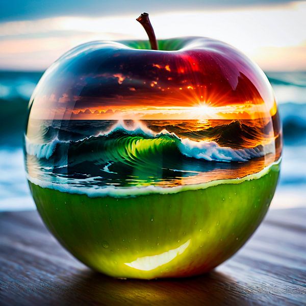 See Sonnenuntergang im Halben Glas Apfel von A.D. Digital ART