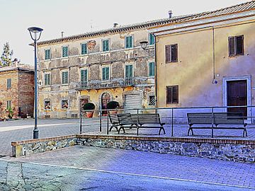Main Piazza in Vaiano Umbria by Dorothy Berry-Lound