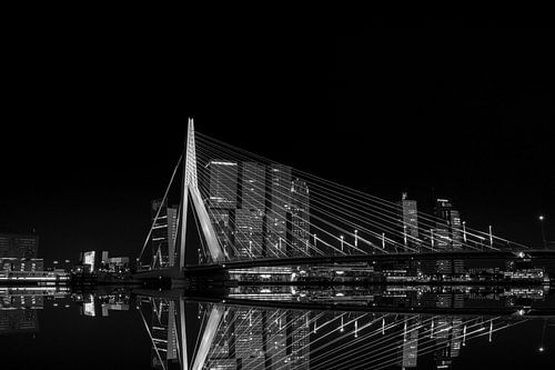 De Erasmusbrug in Rotterdam in spiegelstijl