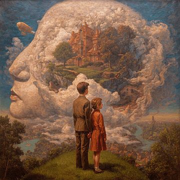 Goldenes Fenster Traum vom Vater von Aden Pink Studio