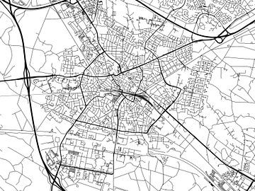 Kaart van Hengelo in Zwart Wit van Map Art Studio