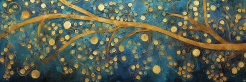 Gouden Takken tegen een Blauwe Achtergrond