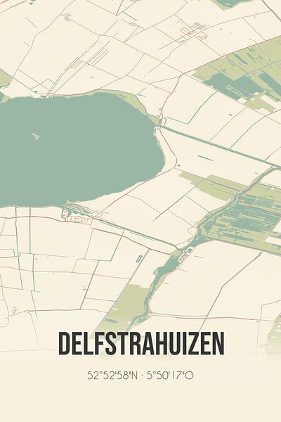 Vintage map of Delfstrahuizen (Fryslan) by Prints of Place