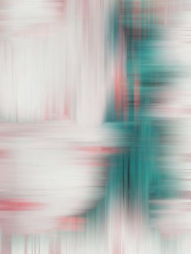 Modern, Abstract Digitaal Kunstwerk in Rood Blauw Wit