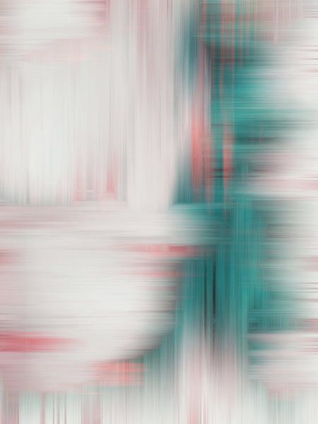 Modern, Abstract Digitaal Kunstwerk in Rood Blauw Wit van Art By Dominic