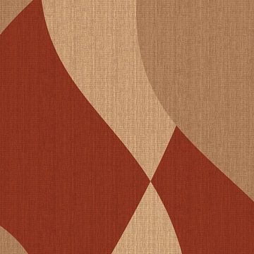 Retro abstracte kunst. Golven in warme kleuren nr.7 van Dina Dankers