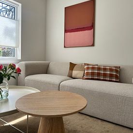 Klantfoto: Moderne abstracte kunst in terra, rood, roze van Dina Dankers, als ArtFrame